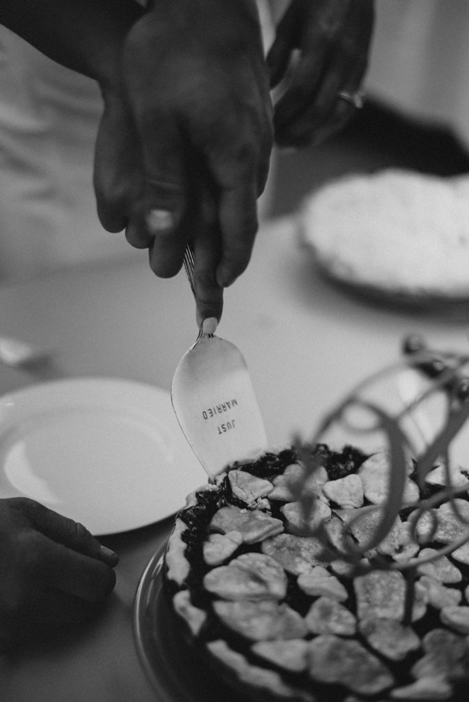 Humboldt County backyard elopement details in black and white